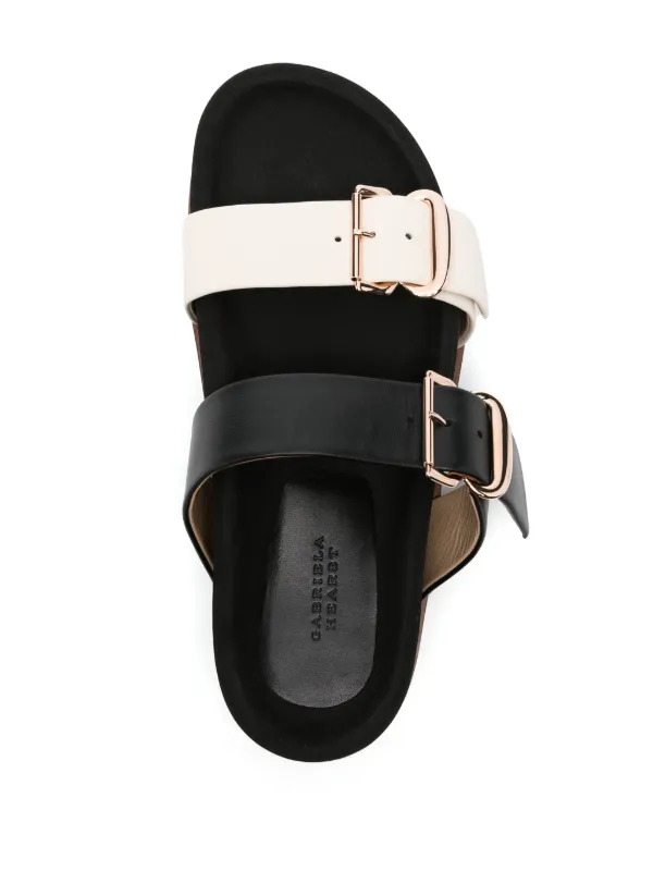 ガブリエラ・ハースト×クレジュリー*ヘスターラフィアプラットフォームサンダル Gabriela Hearst Wren Platform Sandals | Black | FARFETCH