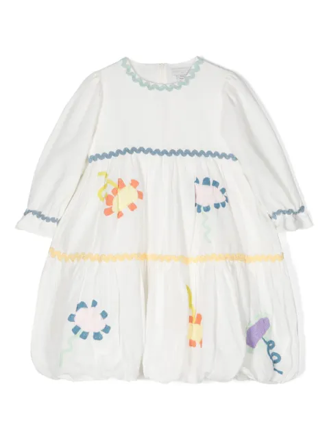 Stella McCartney Kids floral-embroidery linen cotton dress