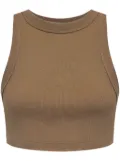 12 STOREEZ sleeveless cotton crop top - Brown