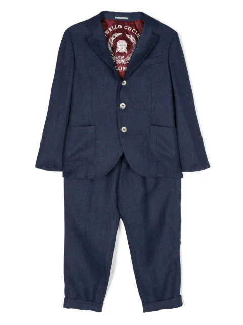 Brunello Cucinelli Kids traje con botones