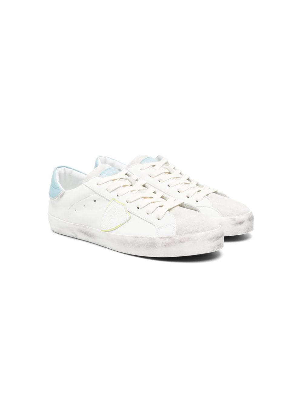 Philippe Model Kids logo-patch leather sneakers White