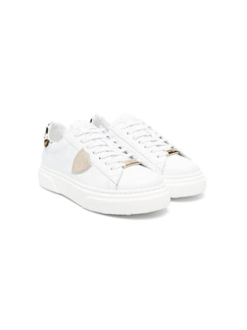 Philippe Model Kids logo-patch leather sneakers