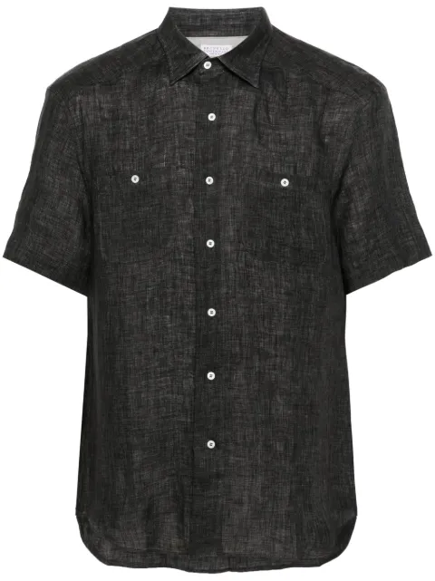 Brunello Cucinelli short-sleeve linen shirt