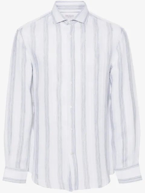 Brunello Cucinelli camisa con rayas estampadas