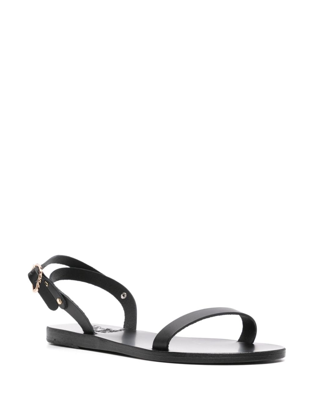 Shop Ancient Greek Sandals Irida Leather Sandals In Black