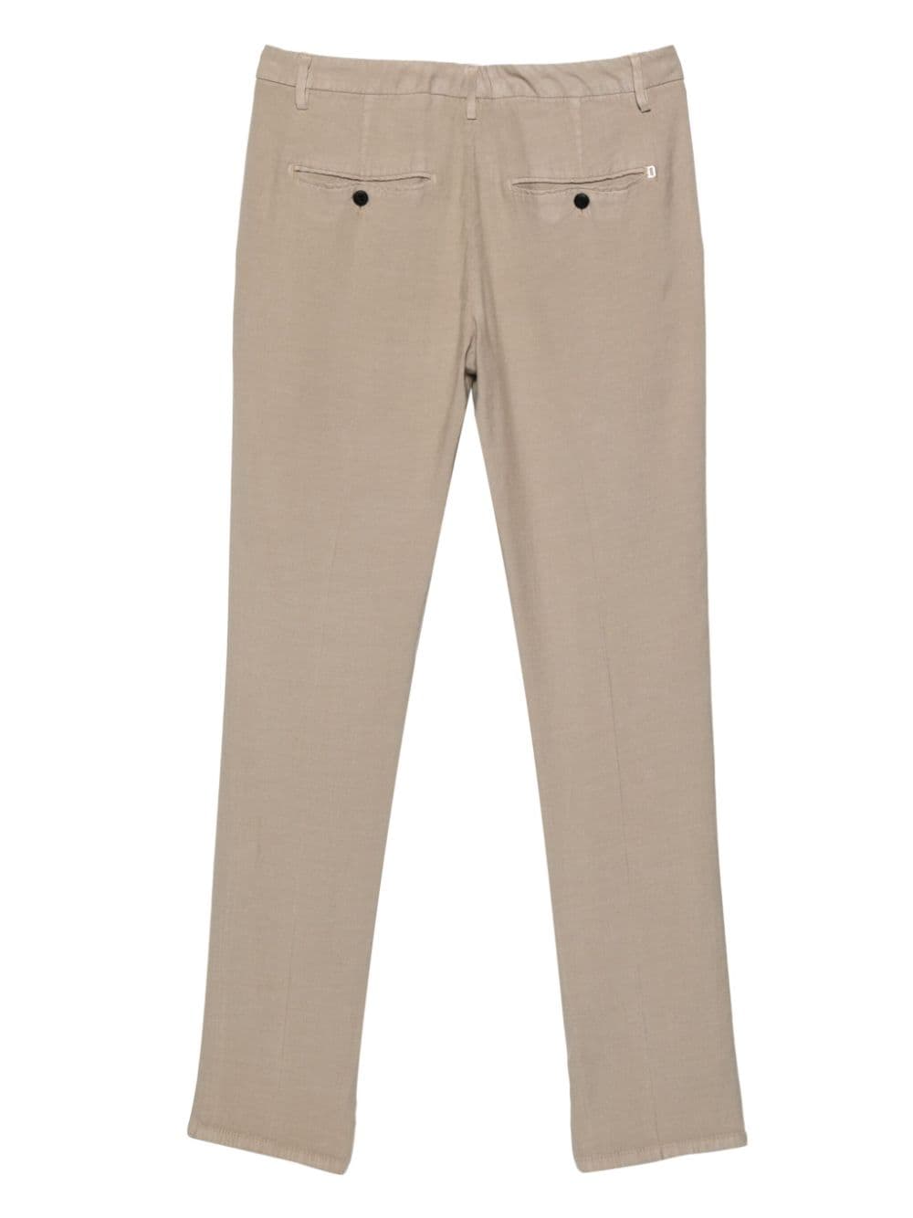 Shop Dondup Pressed-crease Slim-fit Trousers In Neutrals