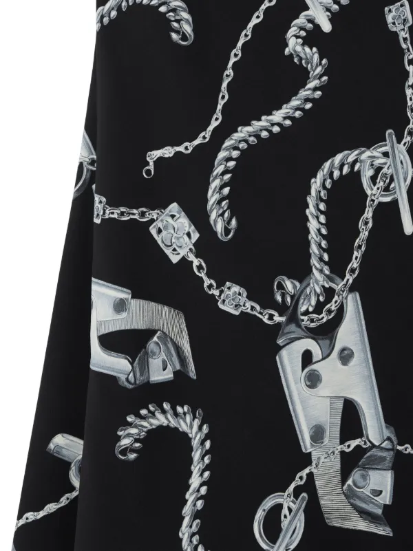 Burberry Knight Hardware Flared Dress | Silver | FARFETCH