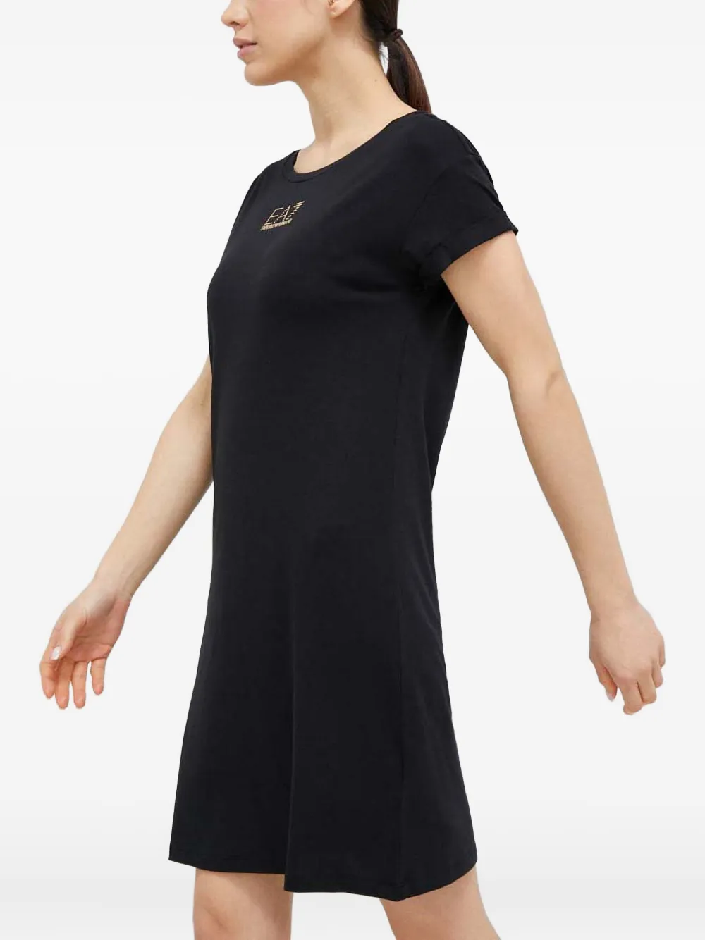 Ea7 Emporio Armani Jurk met logo - Zwart