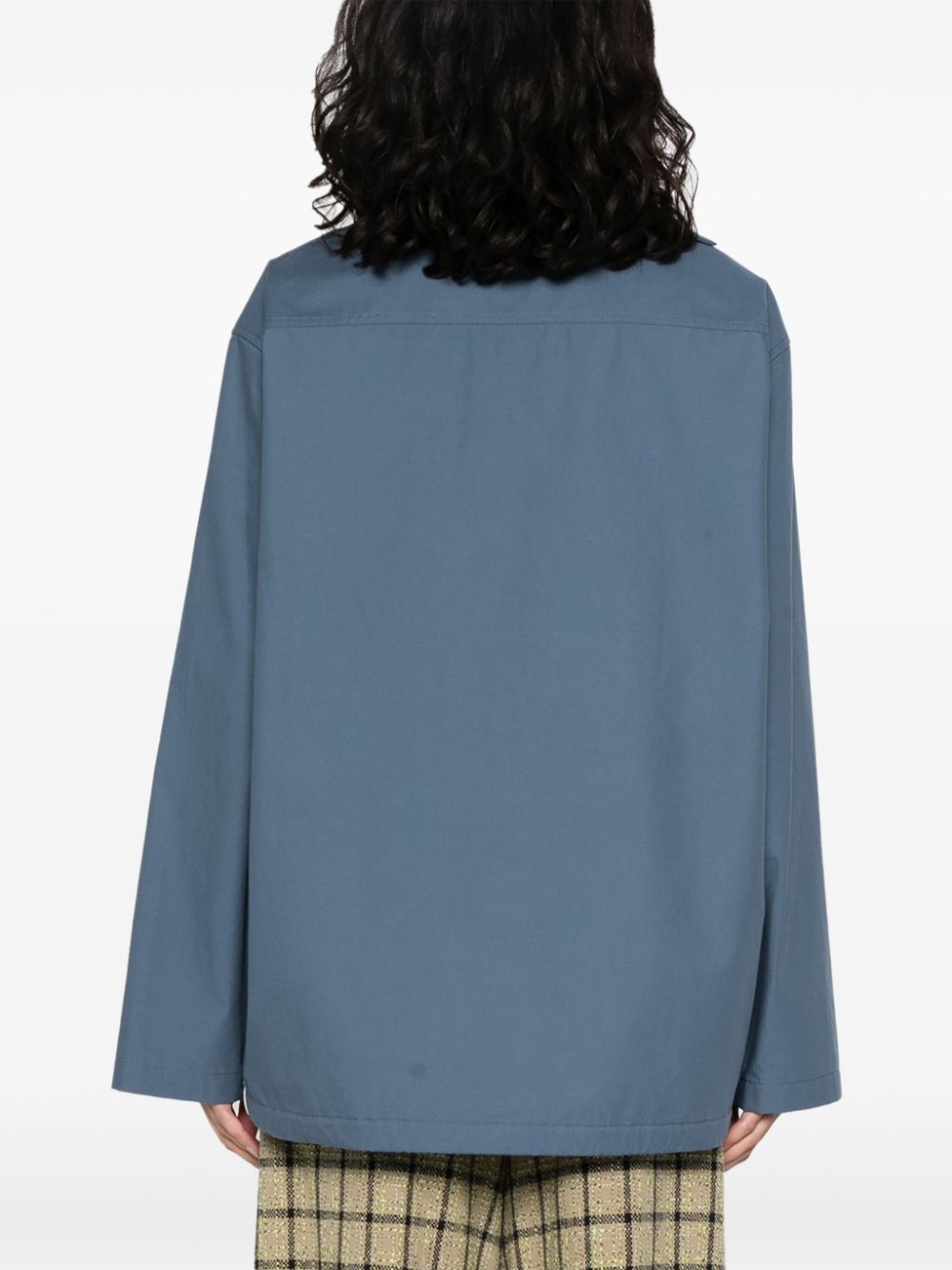 Jil Sander Katoenen blouse met geborduurd logo Blauw