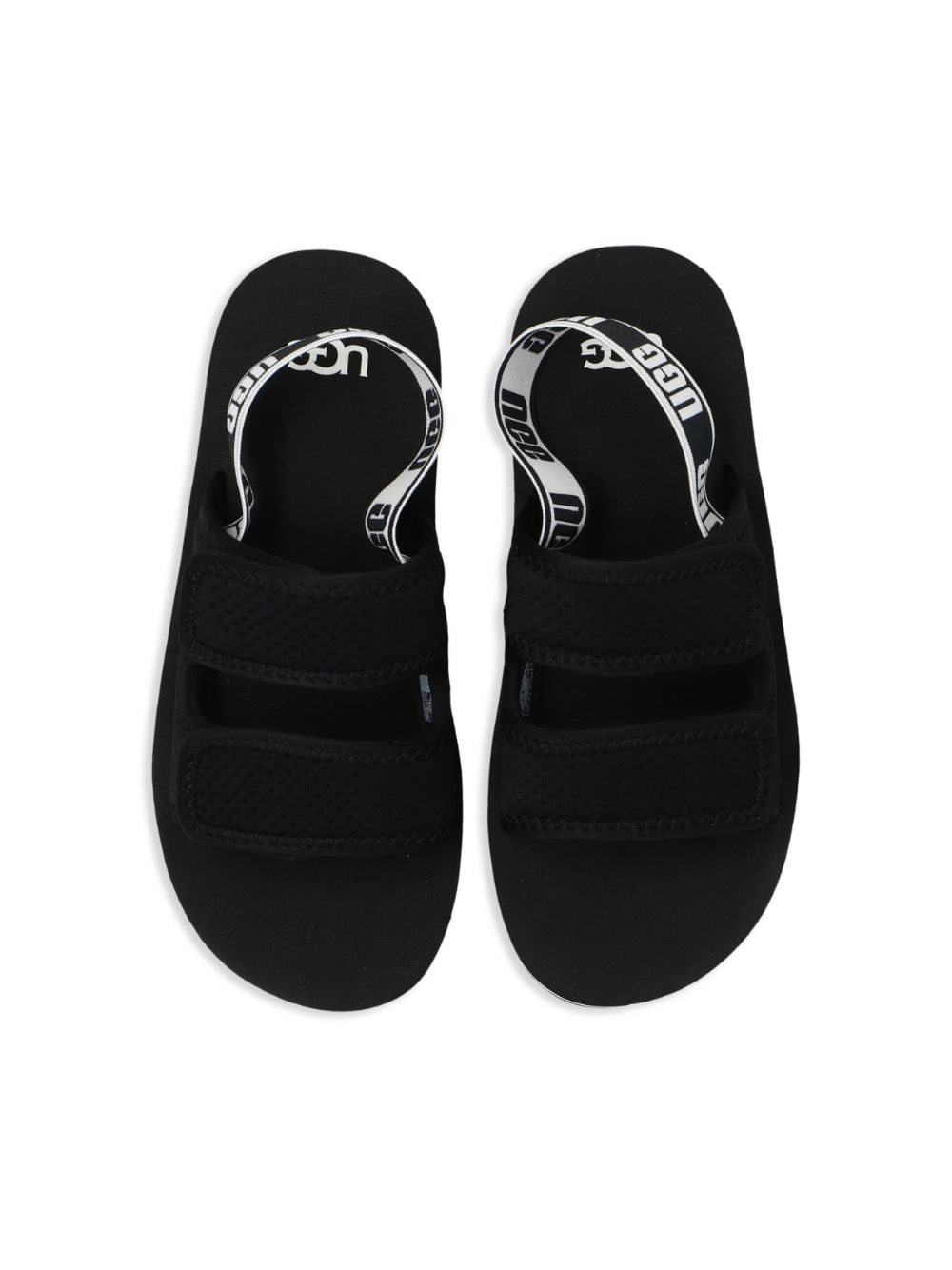 Shop Ugg Logo-print Touch-strap Sandals In Black