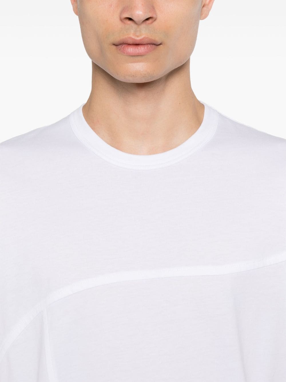 Shop Comme Des Garçons Panelled Cotton T-shirt In White