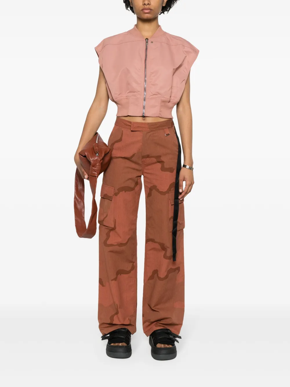 Rick Owens DRKSHDW Mouwloos bomberjack Roze