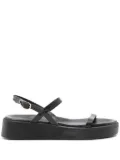 Ancient Greek Sandals Euriali platform leather sandals - Black