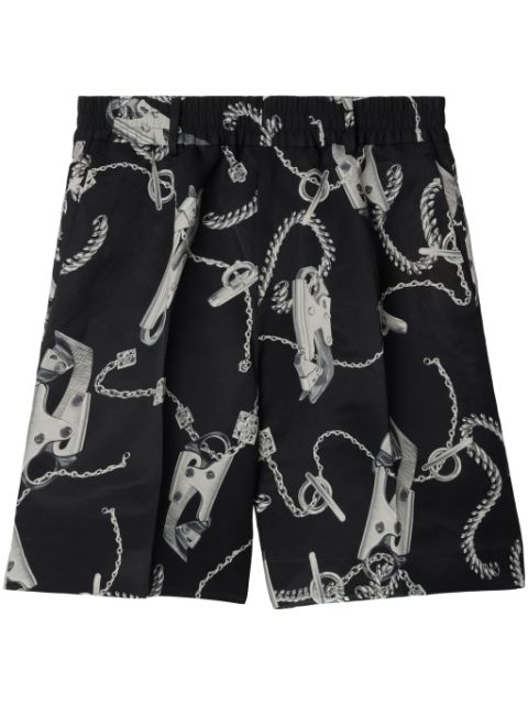 Burberry chain link-print straight-leg shorts Women