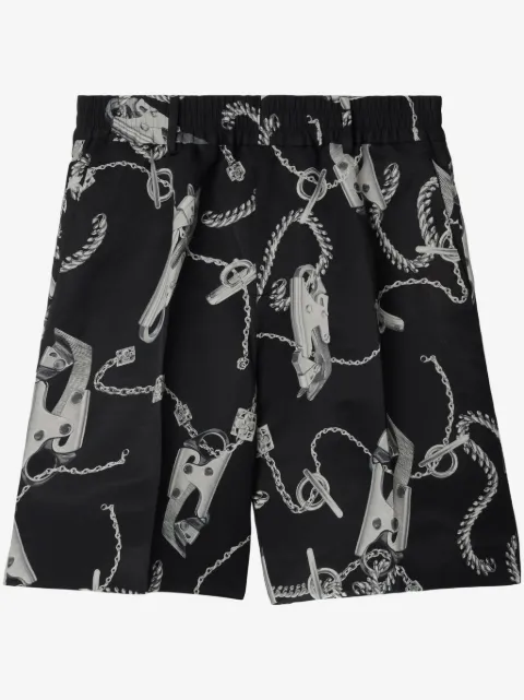 Burberry chain link-print straight-leg shorts 