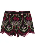 Charo Ruiz Ibiza Mason floral-embroidered shorts - Black