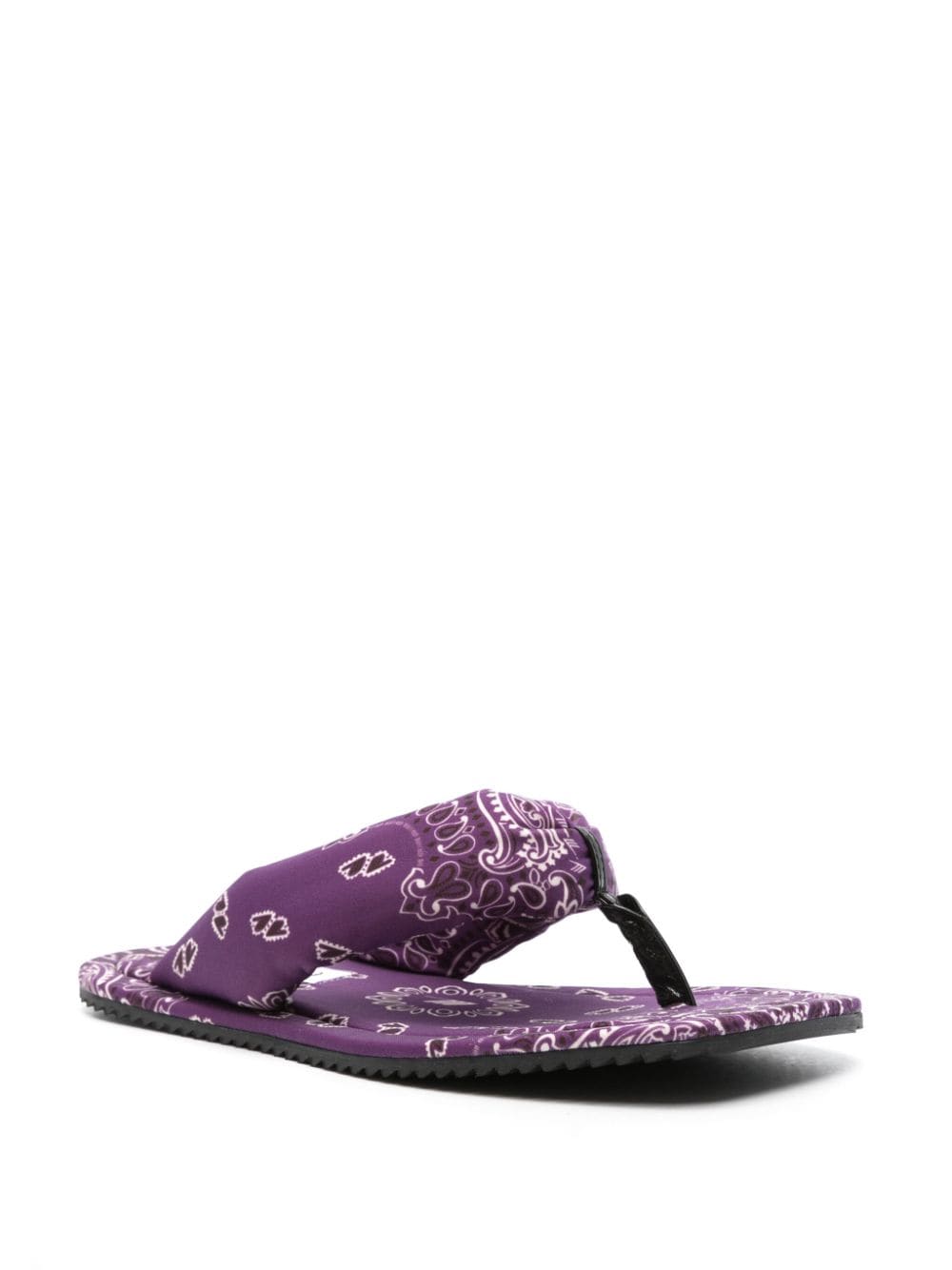 Shop Attico Bandana-print Flat Slides In Violett