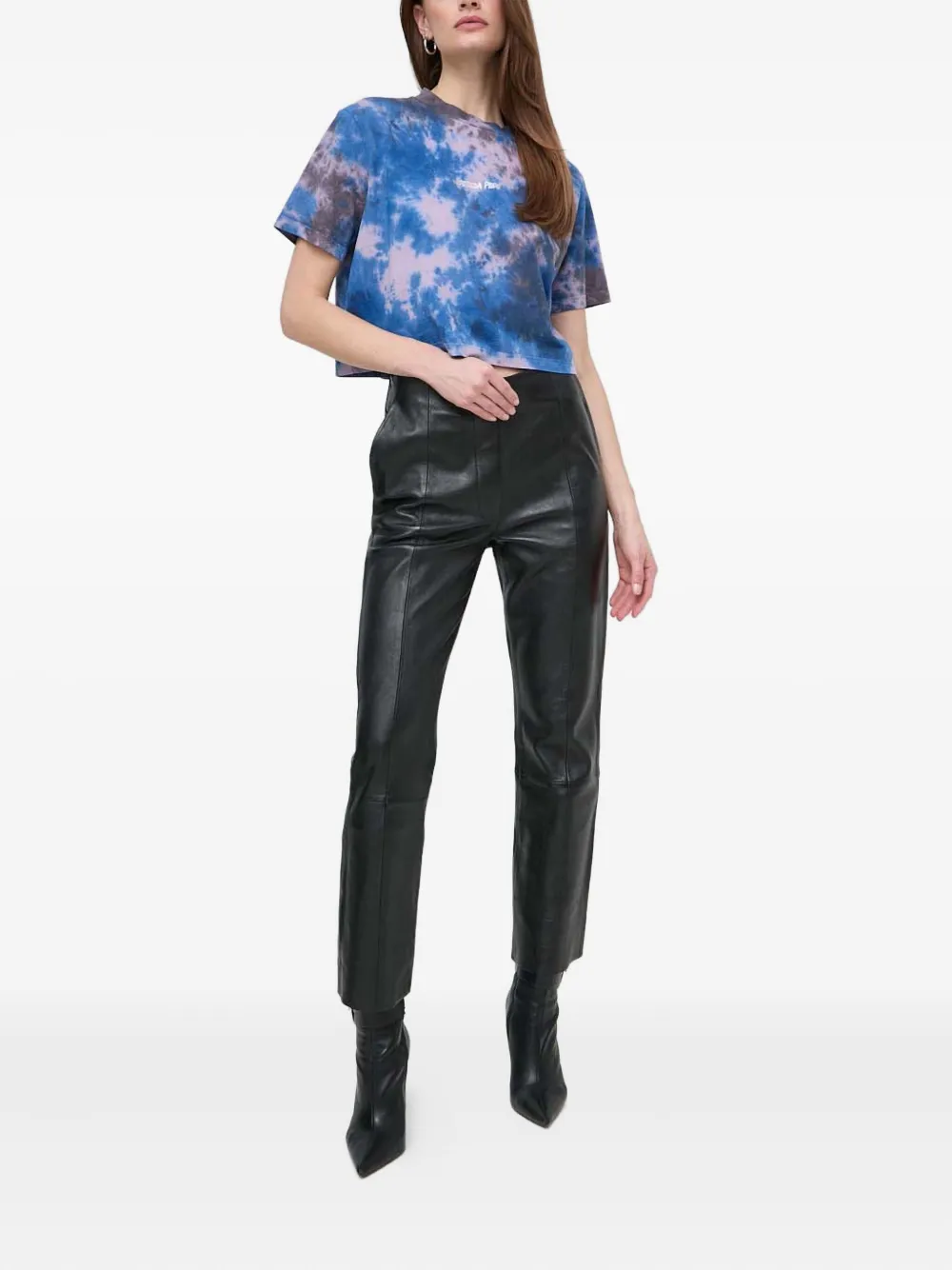 Patrizia Pepe Top met tie-dye print Blauw