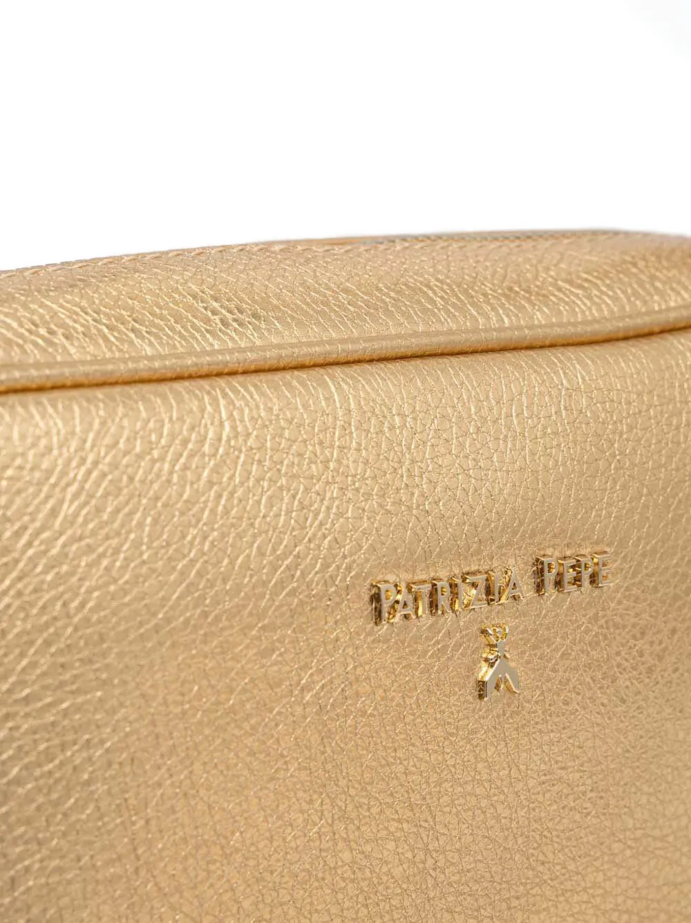 Patrizia Pepe Crossbodytas met logo Goud