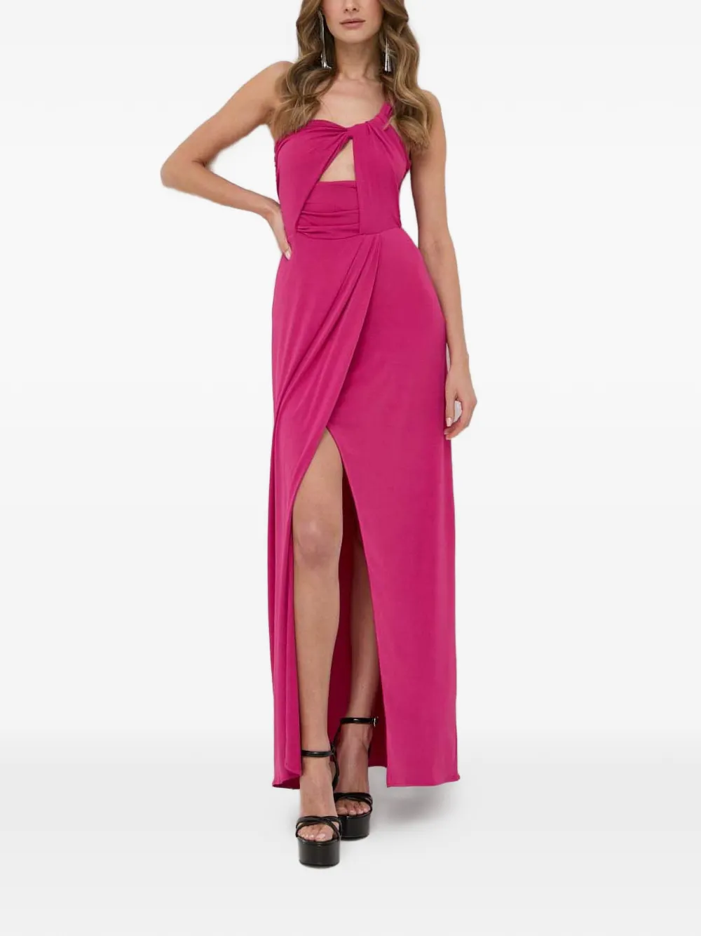 Patrizia Pepe knot-detail cut-out maxi dress - Rosa