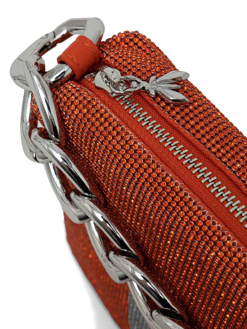Patrizia Pepe Maxi-chain Shoulder Bag In Orange