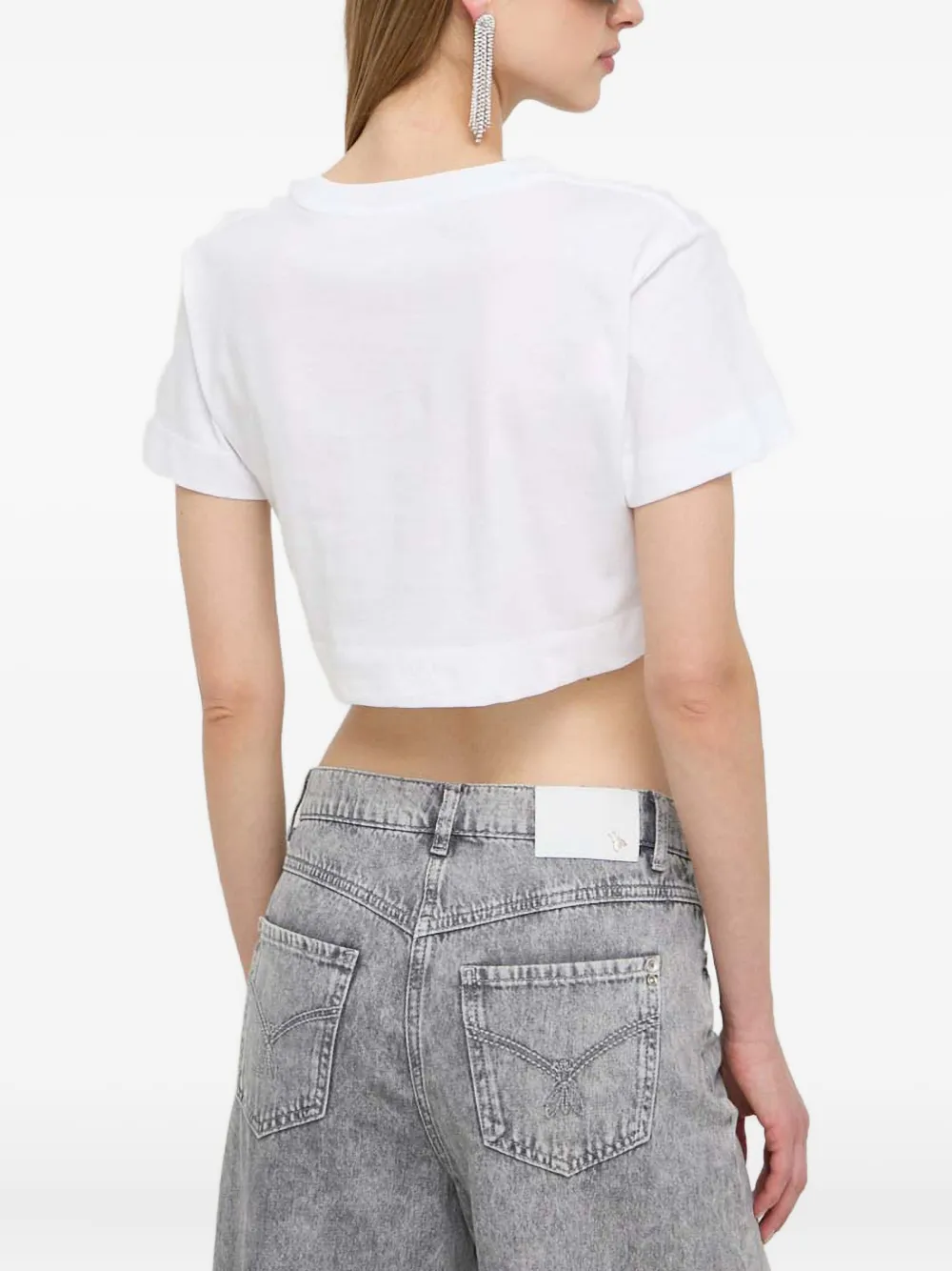 Patrizia Pepe T-shirt met logo-tape Wit