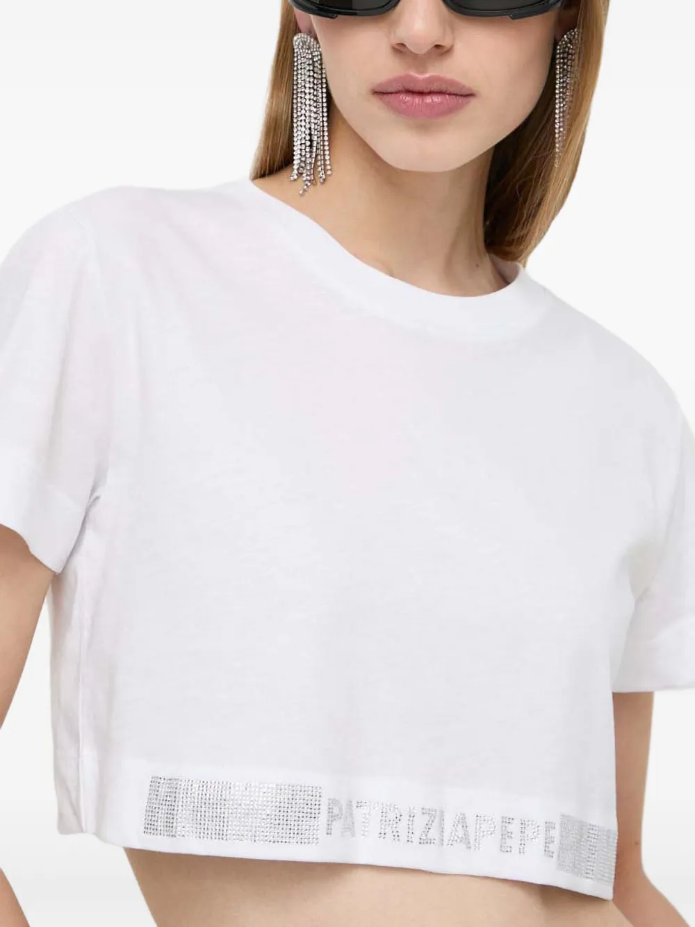 Patrizia Pepe T-shirt met logo-tape Wit