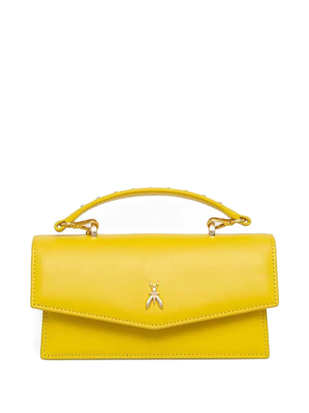 Patrizia Pepe チェーントリム ショルダーバッグ - イエロー Patrizia Pepe チェーントリム ショルダーバッグ - イエロー