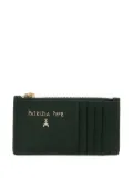 Patrizia Pepe logo-lettering leather card holder - Green
