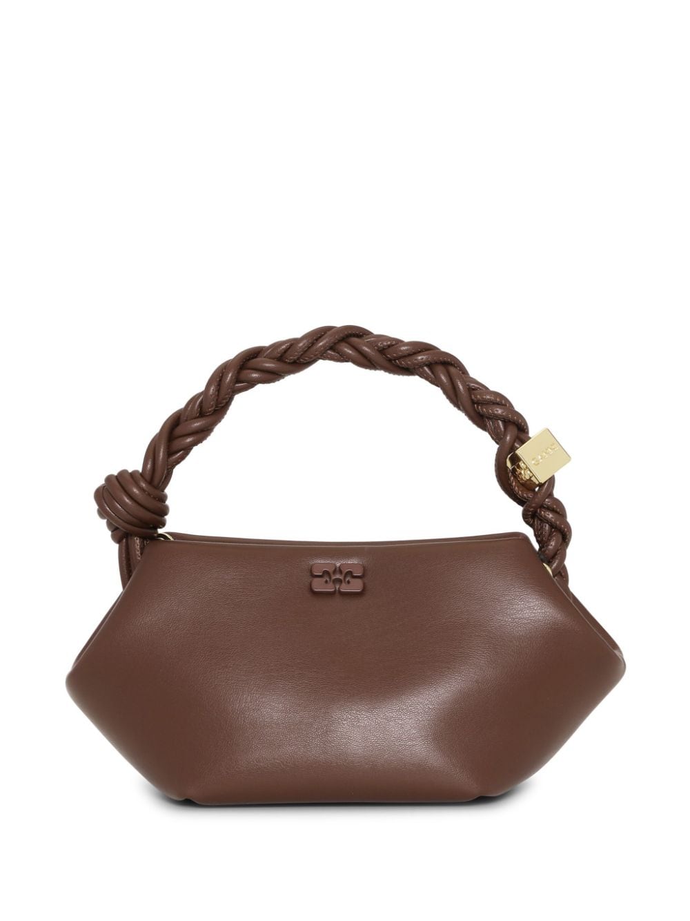 Shop Ganni Bou Leather Mini Bag In Braun