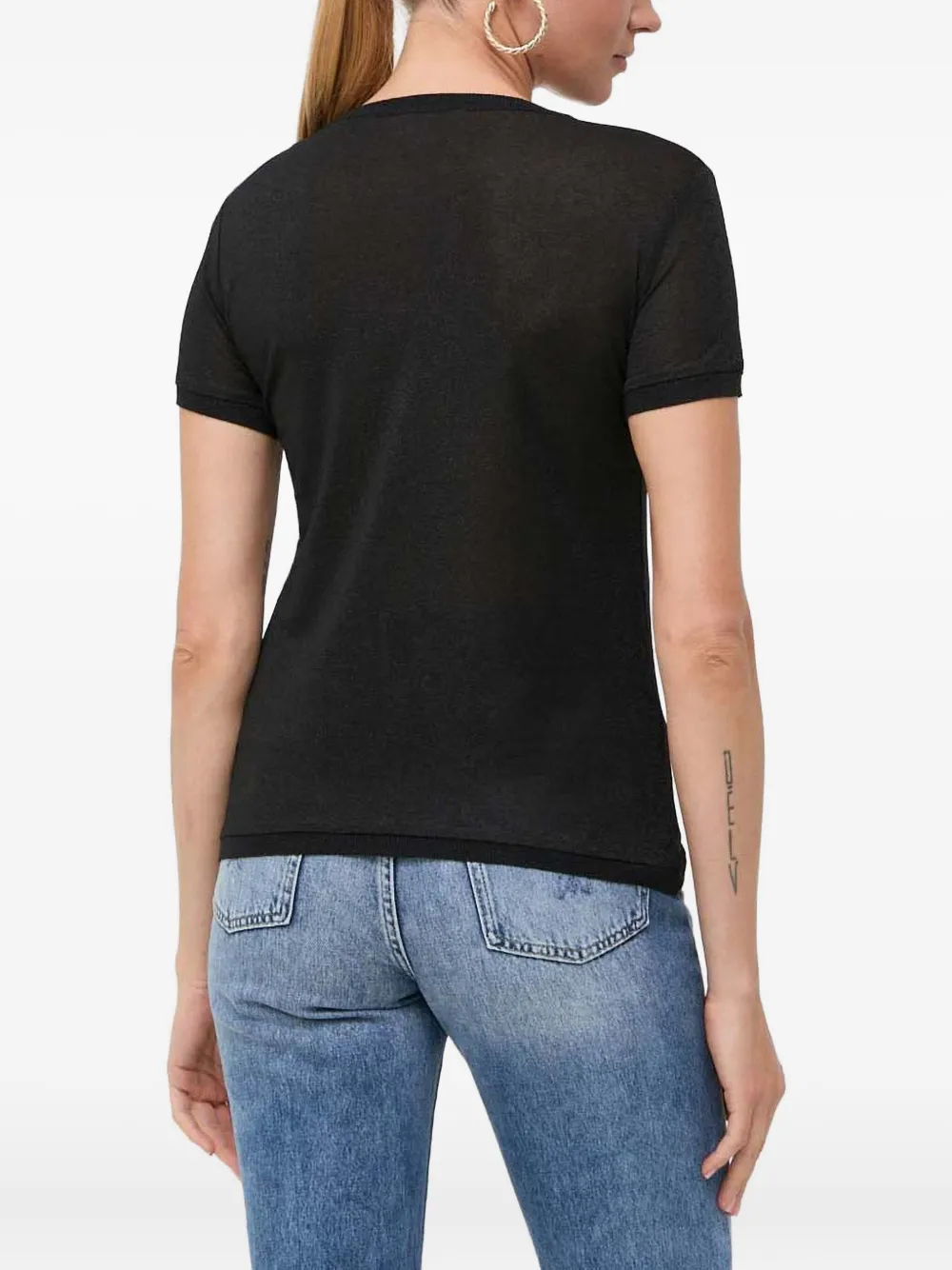 Patrizia Pepe T-shirt met logodetail Zwart