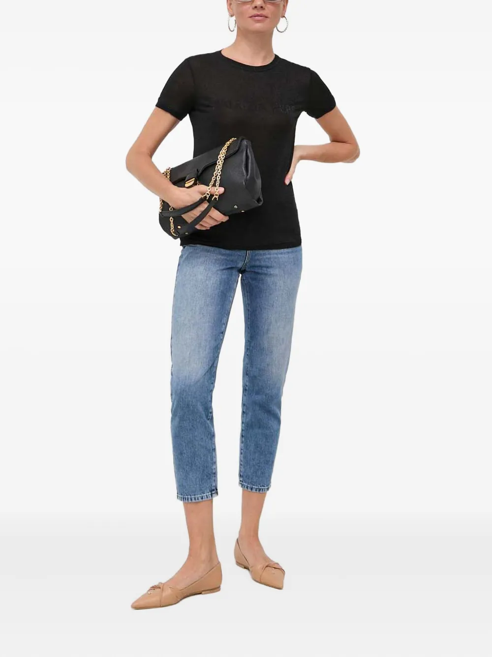 Patrizia Pepe T-shirt met logodetail Zwart