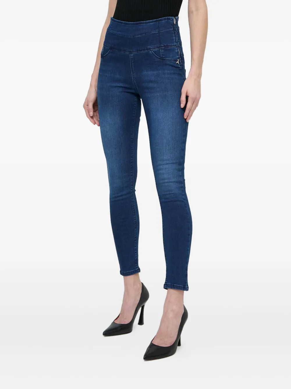 Patrizia Pepe zip-detail jeans - Blu