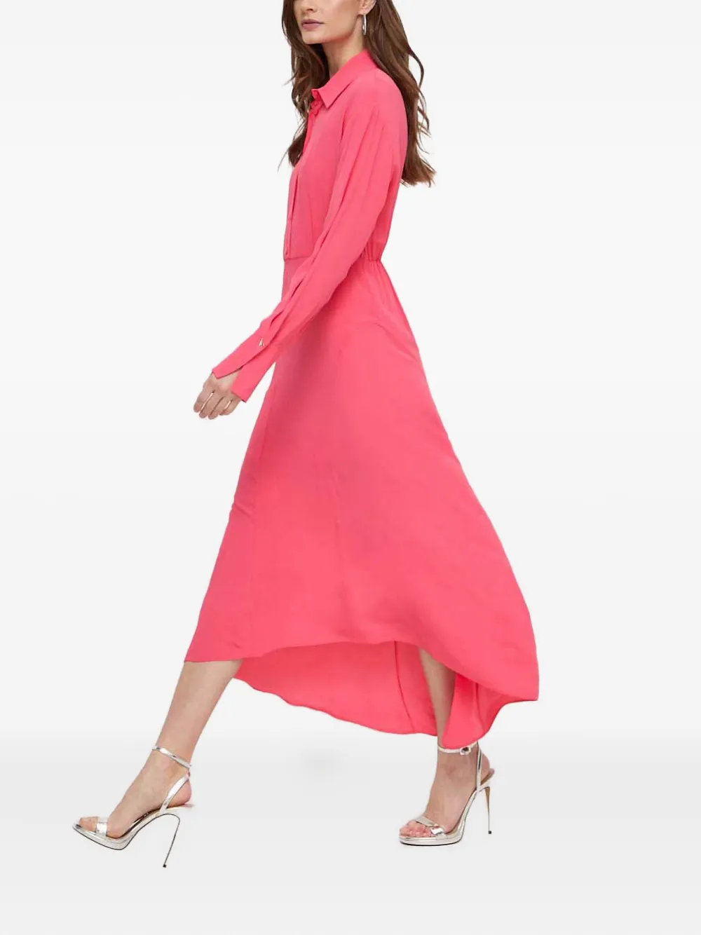 Patrizia Pepe Asymmetrische maxi-jurk met knopen - Roze