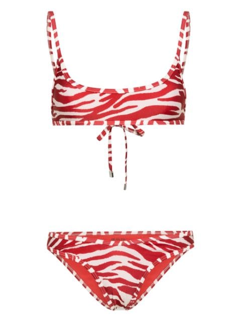 The Attico abstract-print bikini