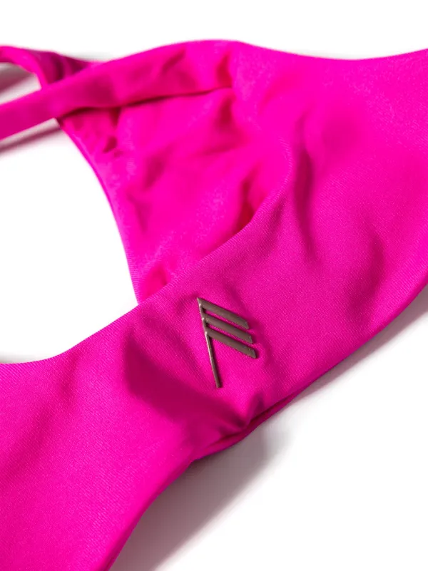 The Attico rubberised-logo Bikini | Pink | FARFETCH