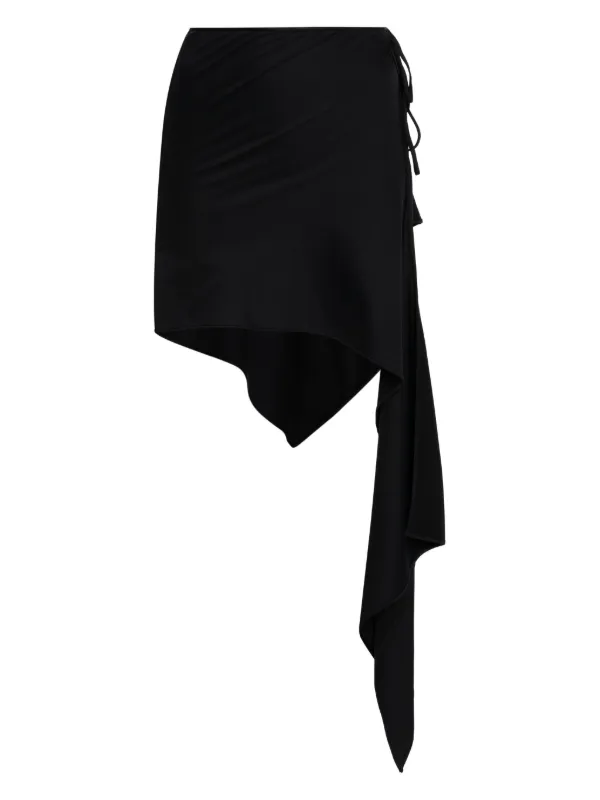 VIP【関税送料無料】希少 THE ATTICO BLACK COTTON SKIRT THE ATTICO MIDI SKIRT BLACK | REVERSIBLE