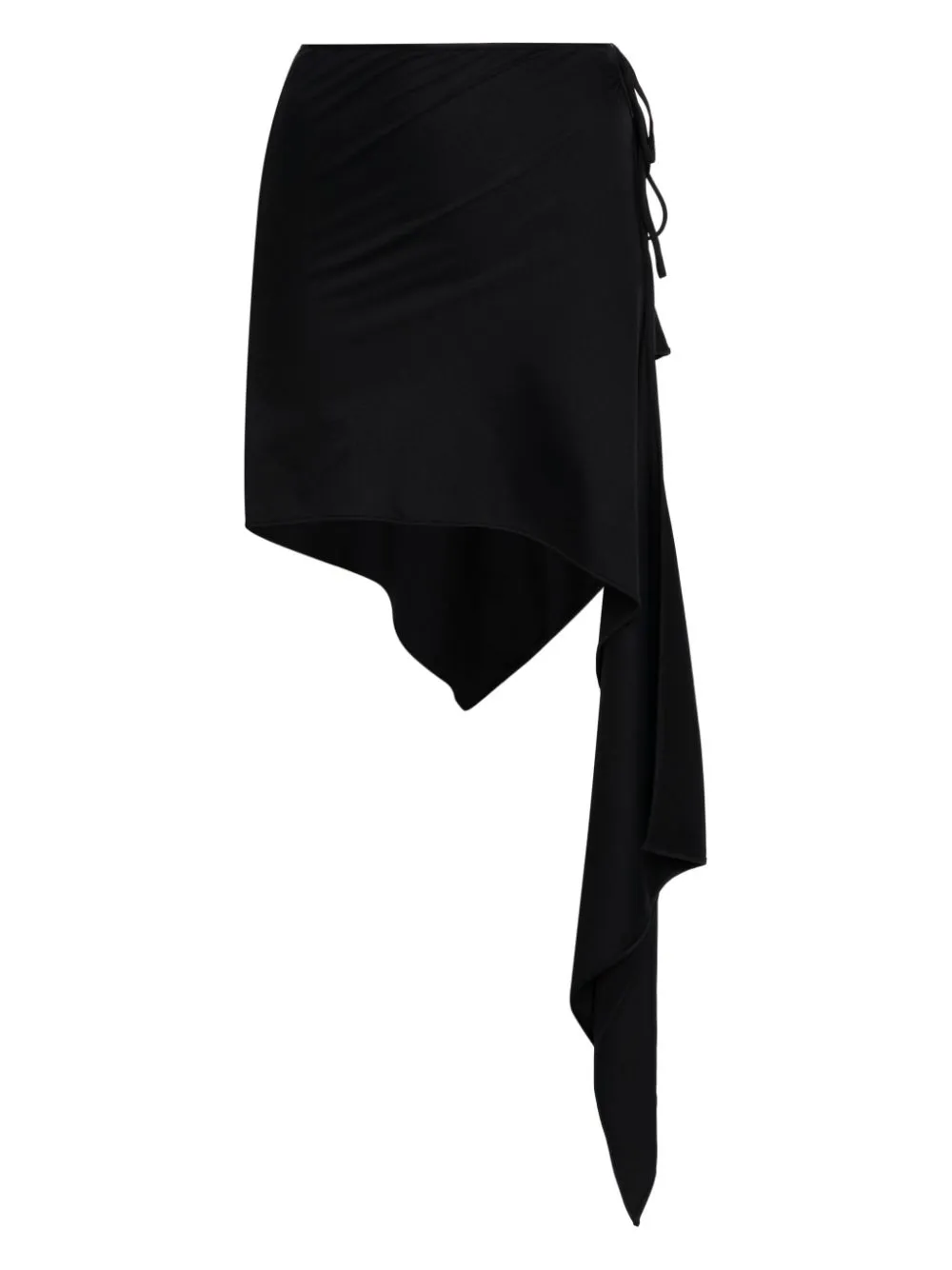 Attico Draped Asymmetric Mini Skirt In Black