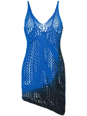 the attico crochet dress The Attico Women's Crochet Knitted Dress in Red/Fuchsia/Wine The Attico