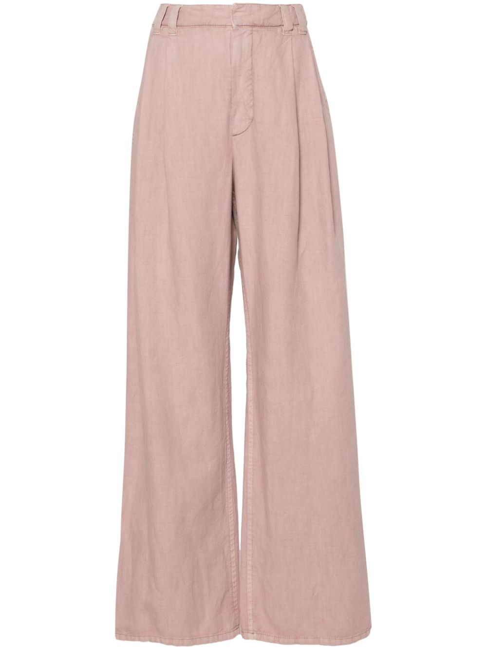 brunello cucinelli pantalon droit à design plissé - rose