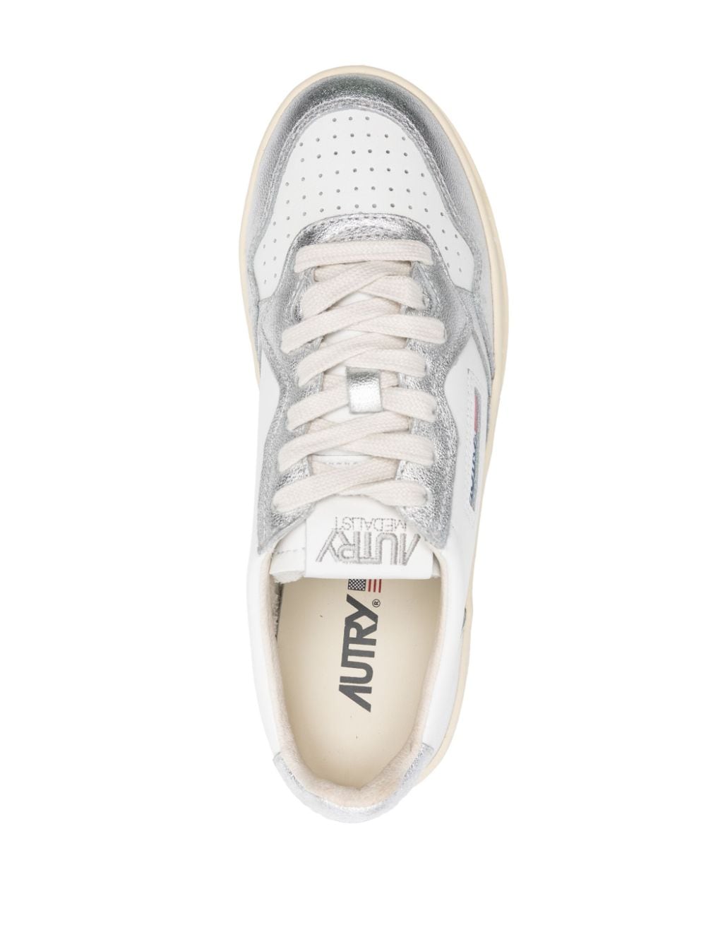 Shop Autry Medalist Platform Leather Sneakers In White