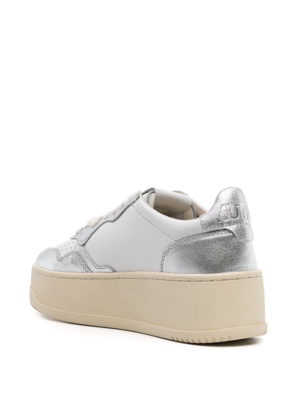 Shop Autry Medalist Platform Leather Sneakers In White