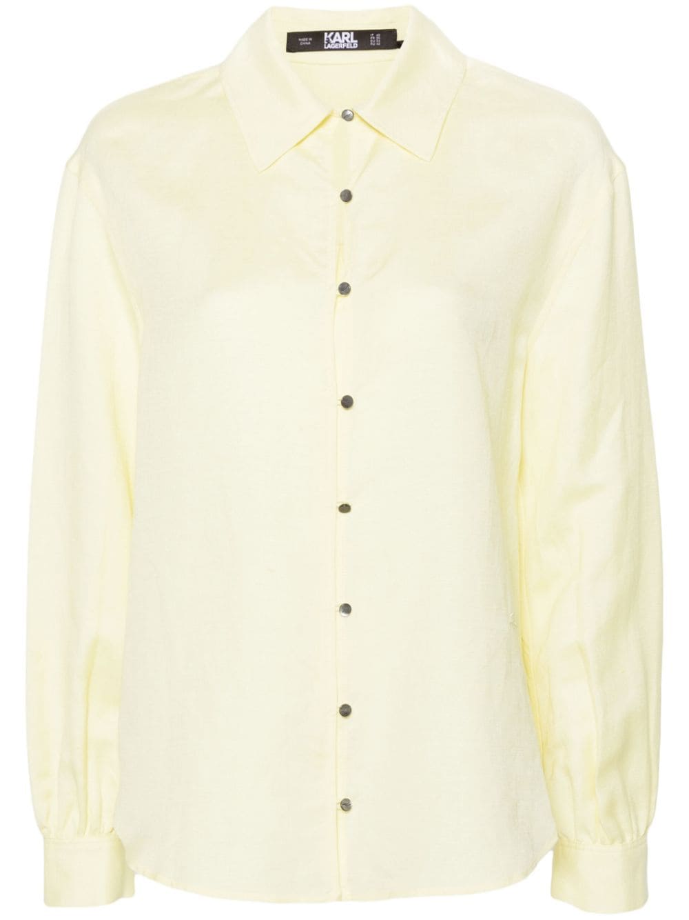 Karl Lagerfeld Classic-collar Buttoned Shirt In Yellow