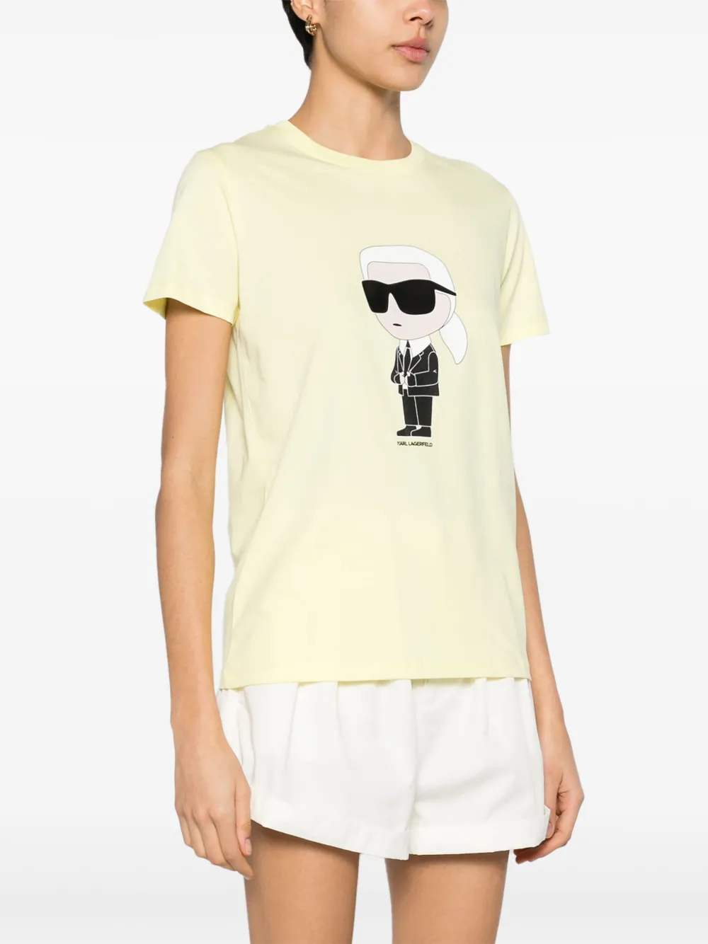 Shop Karl Lagerfeld Ikonik 2.0 Karl T-shirt In Yellow