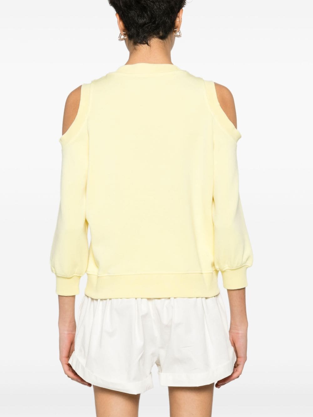 Shop Karl Lagerfeld Cold-shoulder Sweatshirt In Yellow