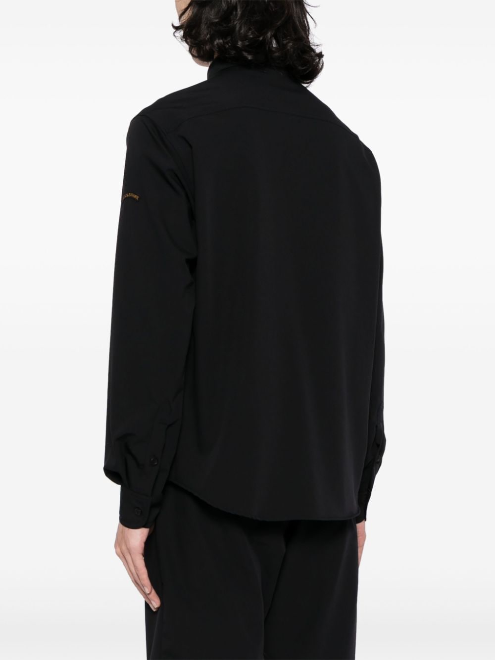 Shop Paul & Shark Long-sleeve Flap-pocket Shirt In Black