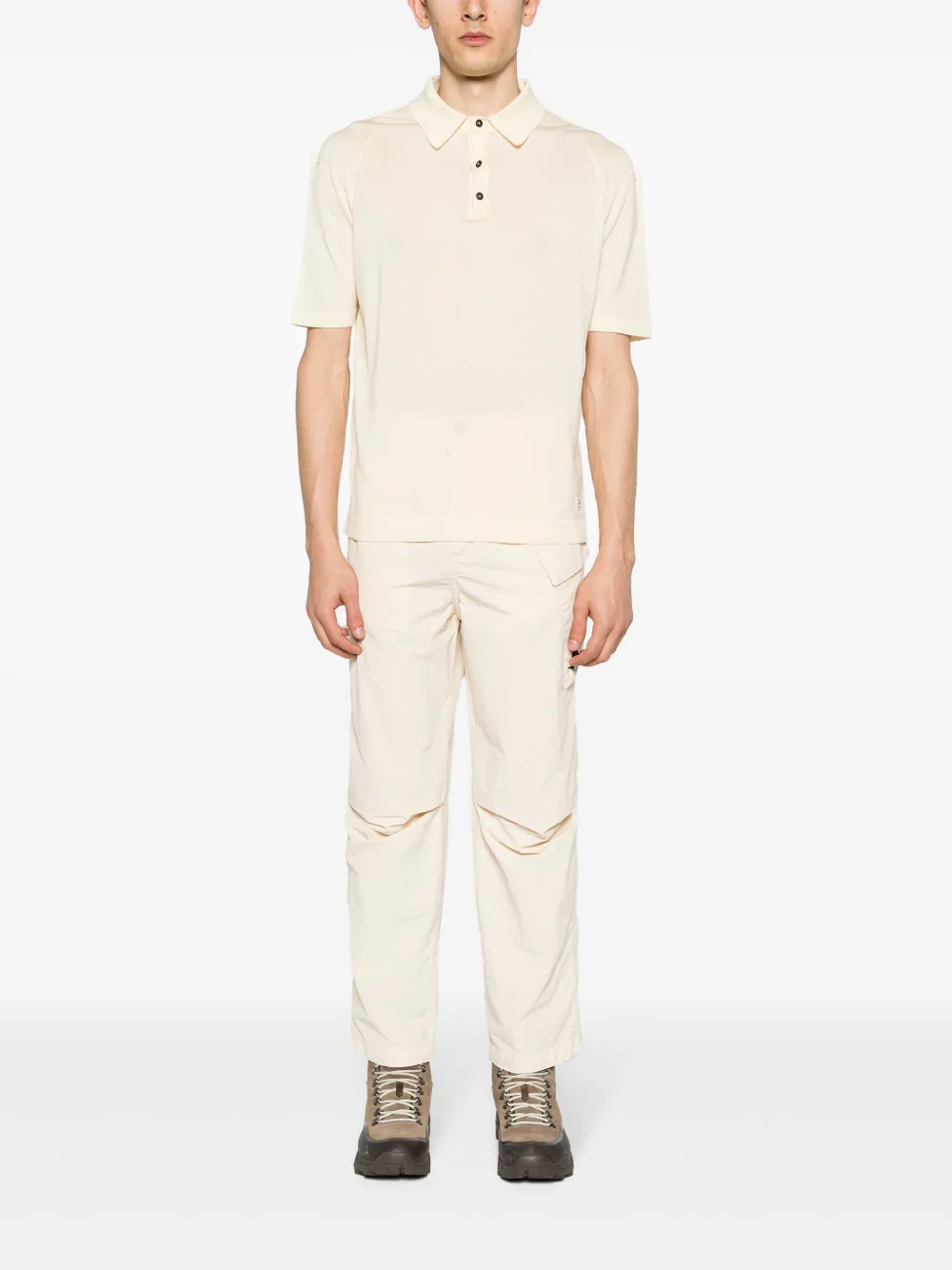 C.P. Company Fijngebreid poloshirt - Geel