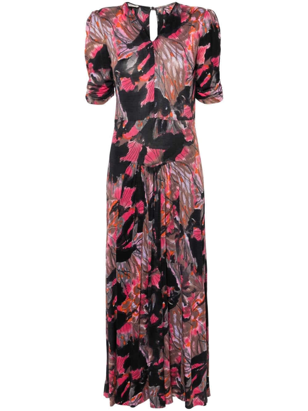 Pre-owned Missoni 1970s Graphic-print Maxi Dress In Black