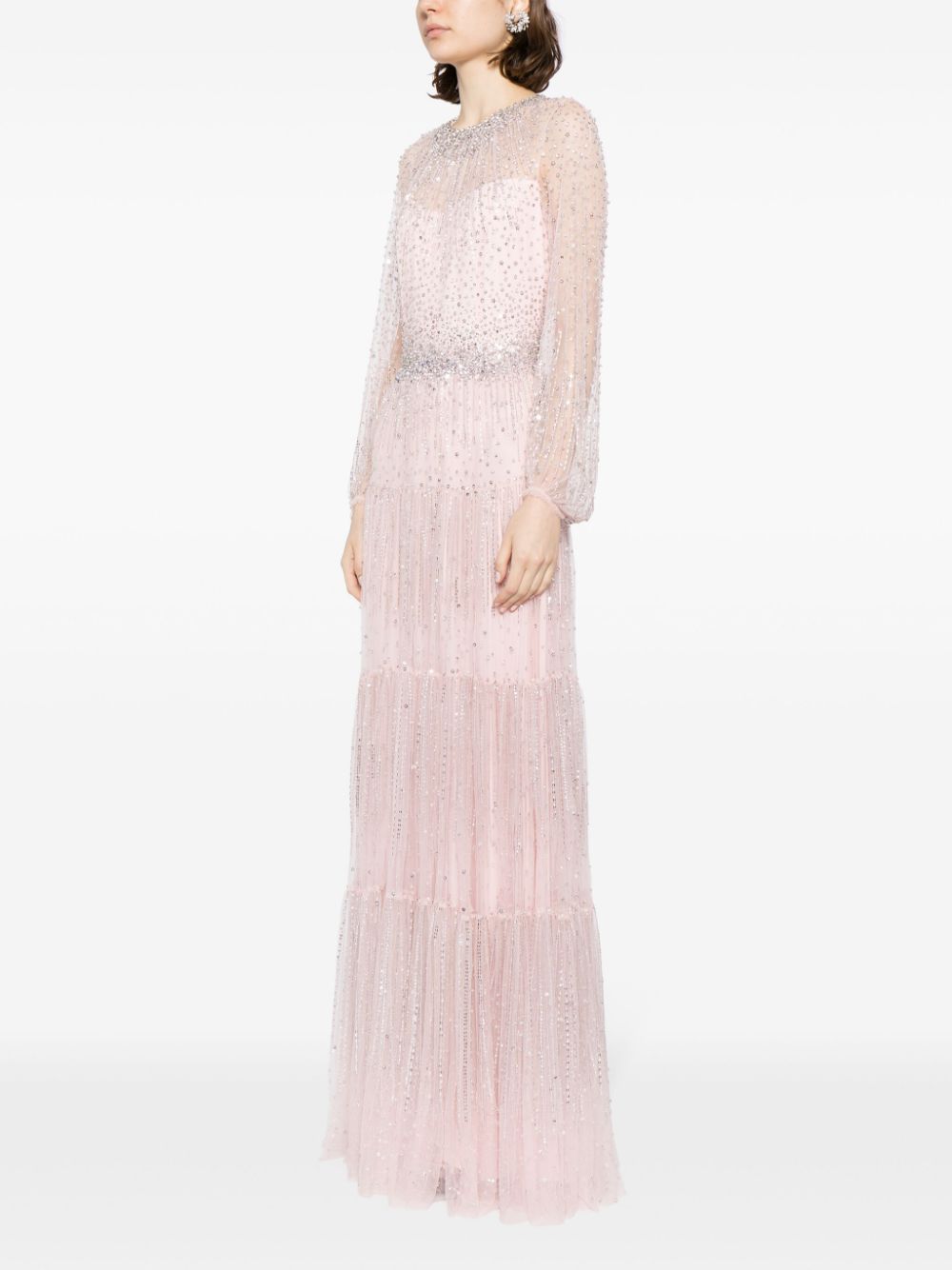 Affordable Jenny Packham Solar sequinned tiered gown Women