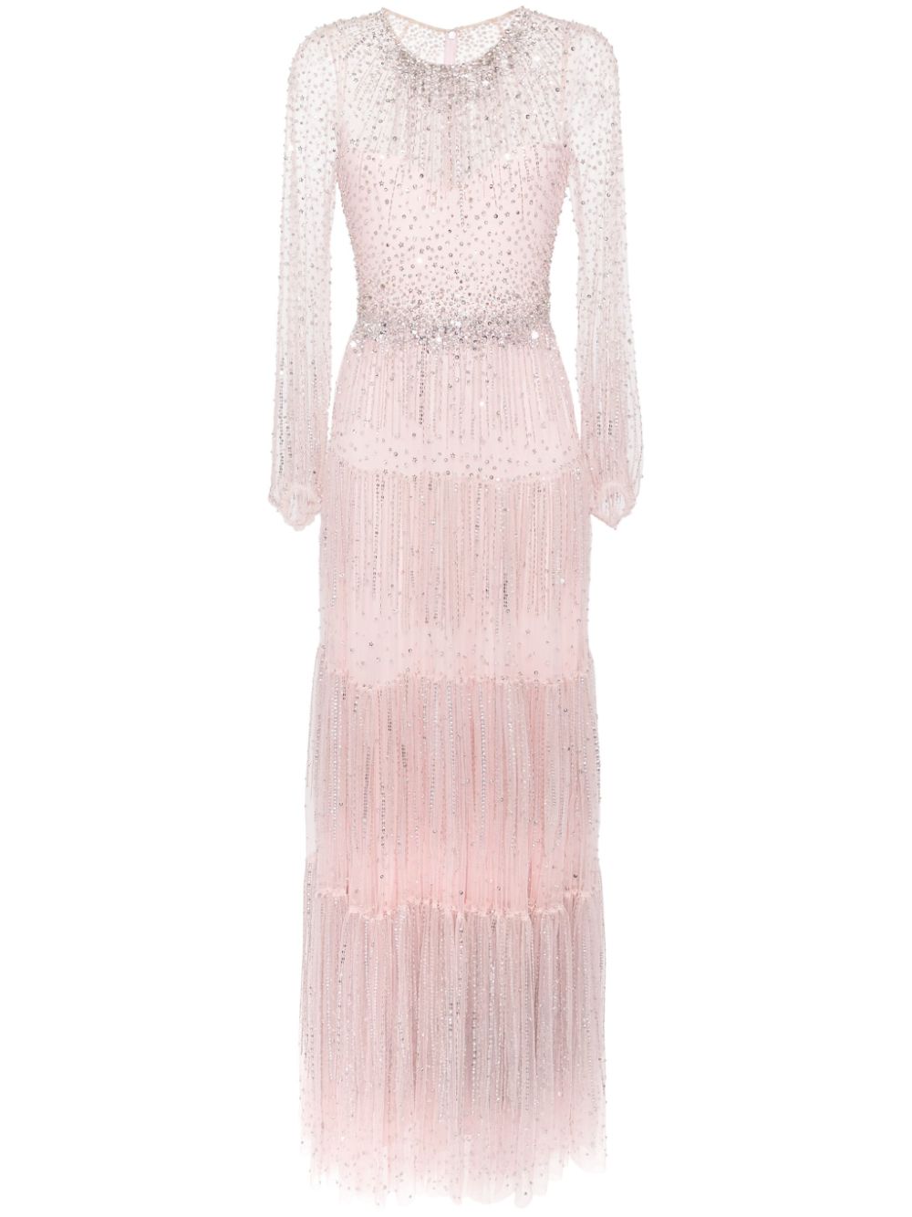 Jenny Packham Solar sequinned tiered gown Women